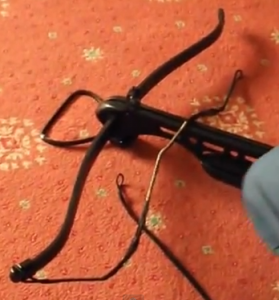 Stringing a crossbow step